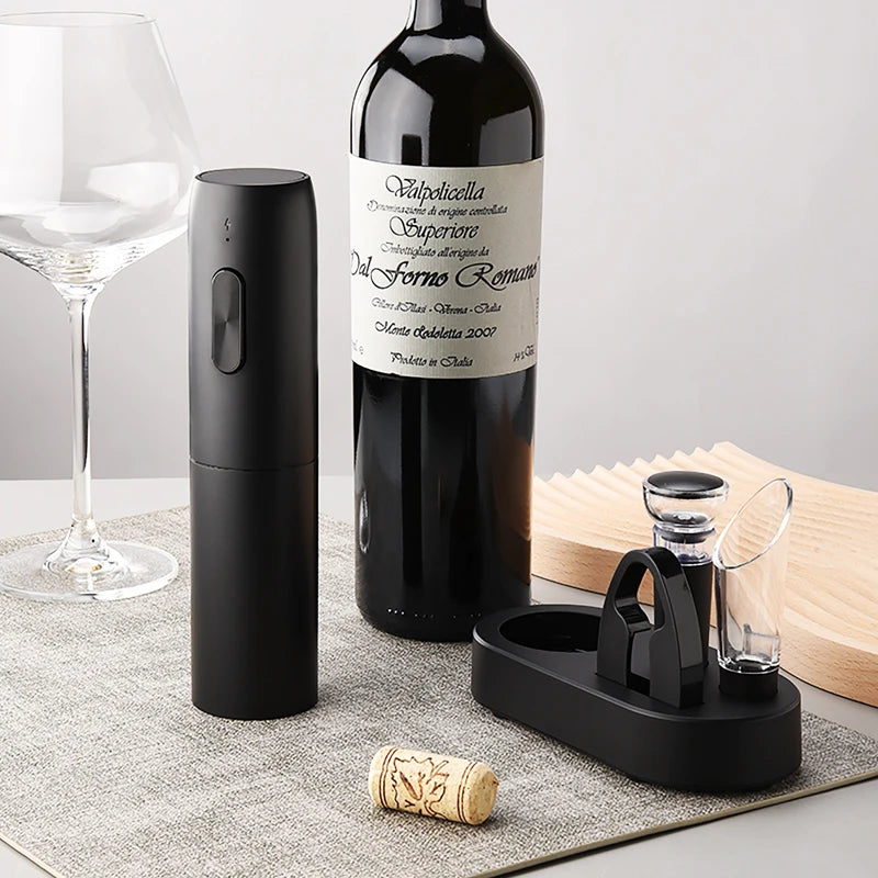 Electric Wine Bottle Opener Rechargeable with Charging Base One-click Button Automatic Red Wine Corkscrew Party Bar Wine Lover