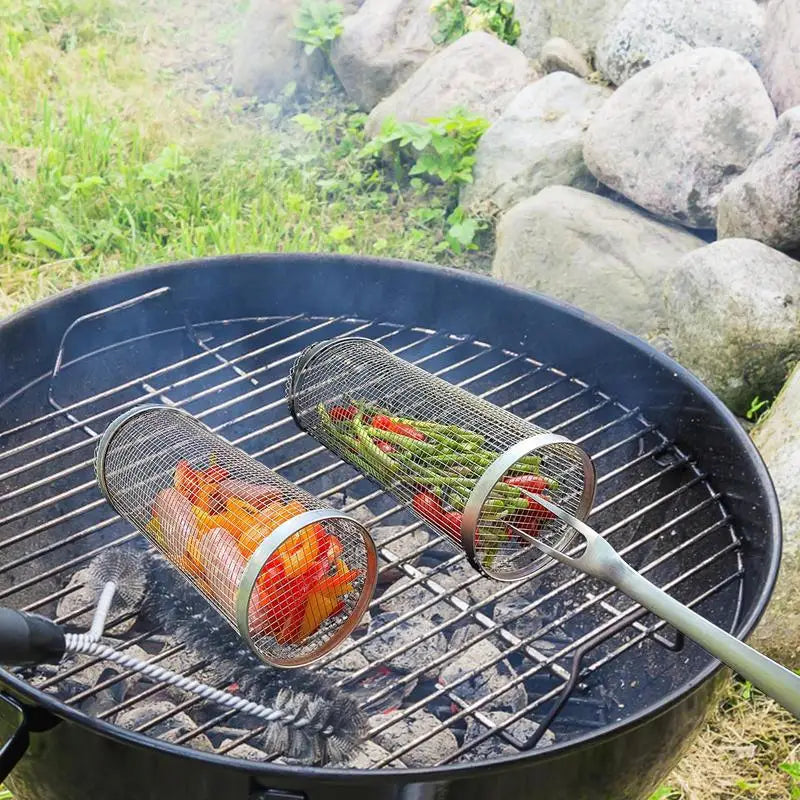 Stainless Steel Rolling Grilling Basket