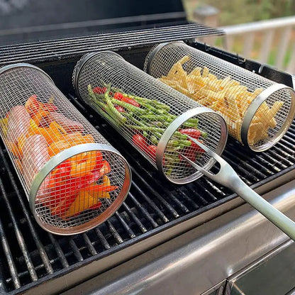 Stainless Steel Rolling Grilling Basket