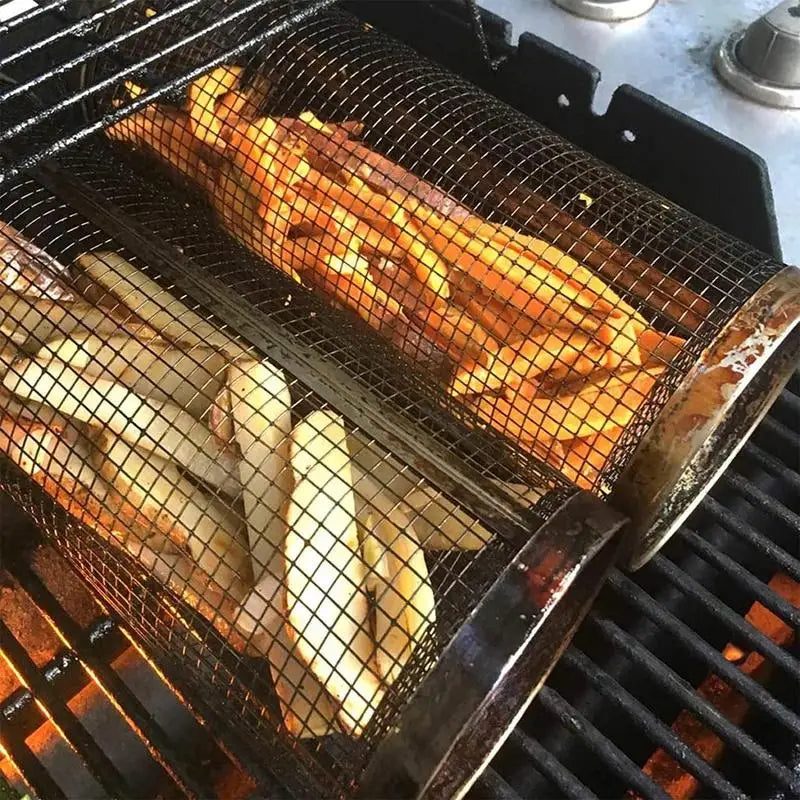 Stainless Steel Rolling Grilling Basket